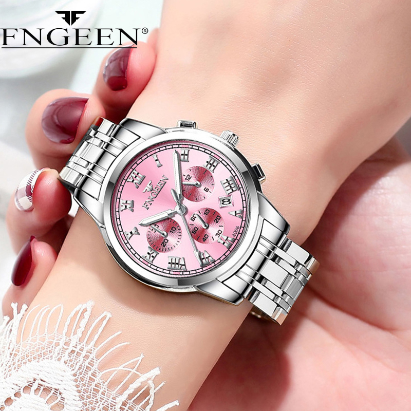 Stainless Bracelet Diver - FNGEEN 여성용 럭셔리 쿼츠 시계, 우아한