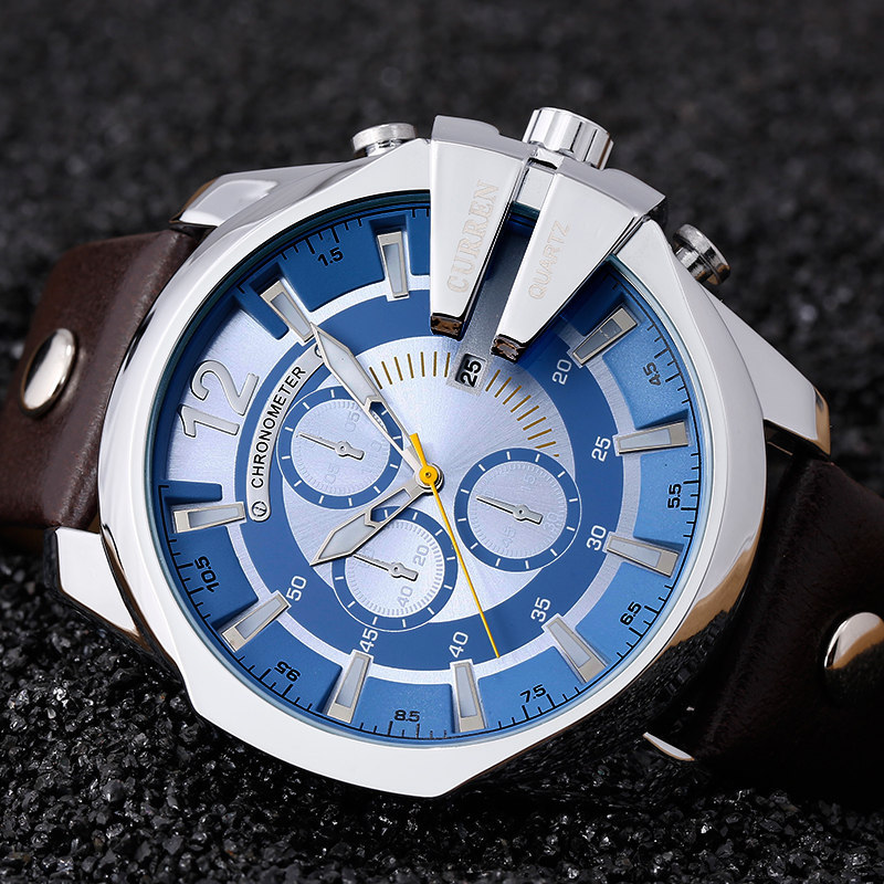 Leather Watch Band Men - Curren Mens 시계 톱 브랜드 럭셔리
