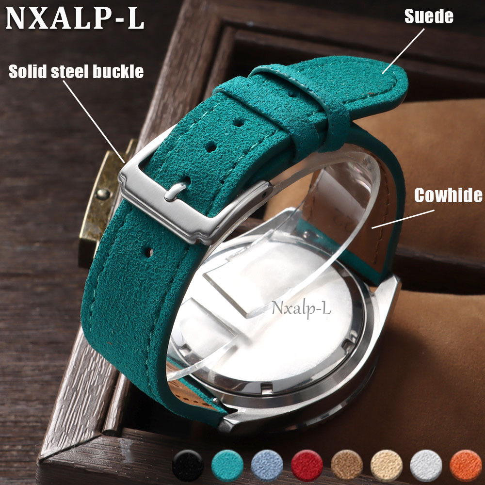 Suede Strap Watch - 내구성 있는 스웨이드 소가죽 시계 스트랩