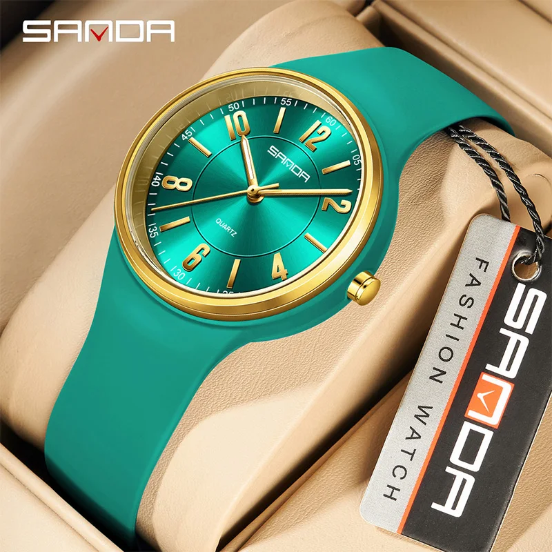 Silicone Band Women - SANDA 패션 여성 쿼츠 시계 간단하고