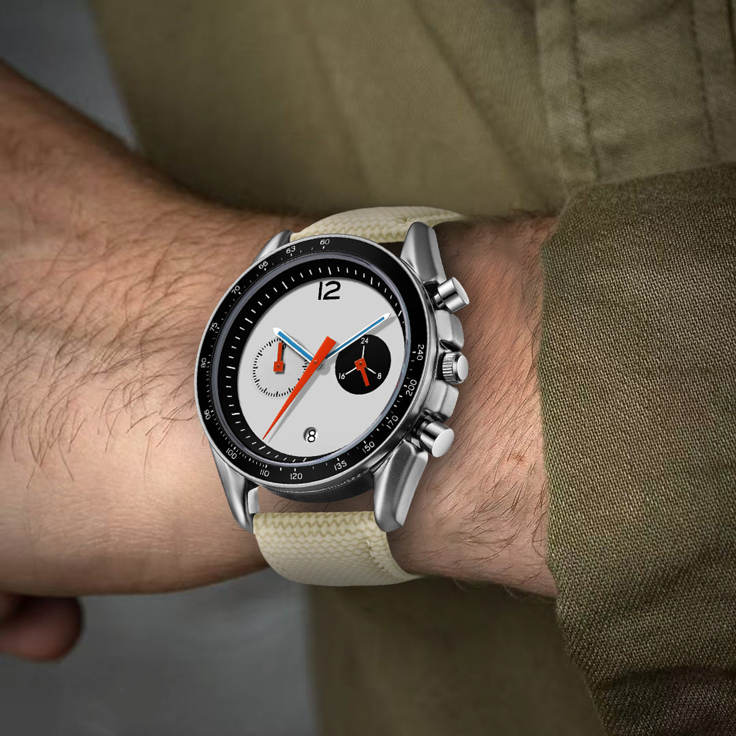 Leather Watch Band Men - CILOA 빈티지 레이싱 크로노그래프 남성용 시계