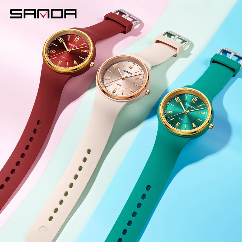 SANDA 패션 여성 쿼츠 시계 간단하고 절묘한 다이얼 - Silicone Band Women 리뷰 및 가격