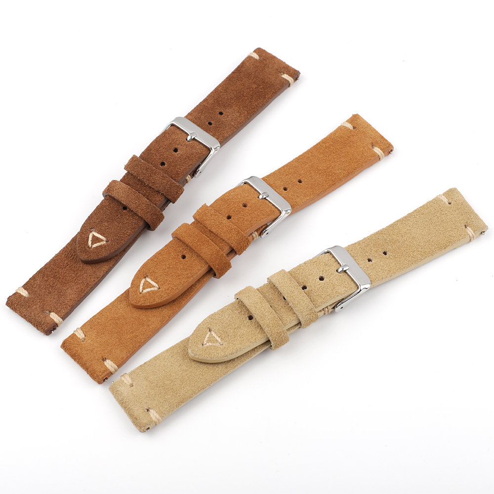 부드러운 가죽 스웨이드 시계 스트랩, 노란색 갈색, 퀵 - Suede Strap Watch 리뷰 및 가격